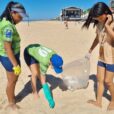 Students in grades 7-8 at the Nossa Senhora da Glória Institute in Brazil are learning about the environment through clean-up efforts and a walk held at Praia dos Cavaleiros in Macaé.