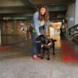 Nicole Vital, a new law student at Don Bosco Catholic University in Campo Grande, Brazil, has her faithful guide dog, Olinda, a two-year-old Labrador, with her at school.