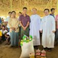 A delegation of Catholic priests and others from religious groups from across Myanmar* traveled to Min Kun, a village located in the hilly Moemeik area of Sagaing region, to bring vital aid to those impacted by the 7.7 magnitude earthquake that struck Mandalay on March 28.
