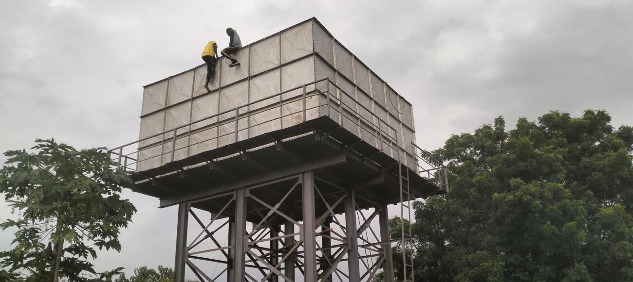 The Salesian Vocational Training School, located inside of the Palabek Refugee Resettlement Camp in Uganda, has a new high-capacity water tank thanks to funding from Salesian Missions