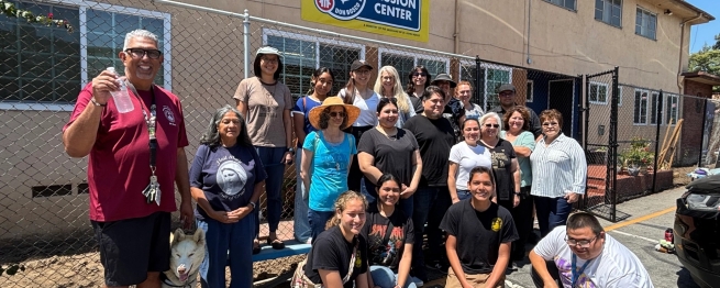 People are coming together at the Salesian Mission Center in Boyle Heights, California, to give back to their community.