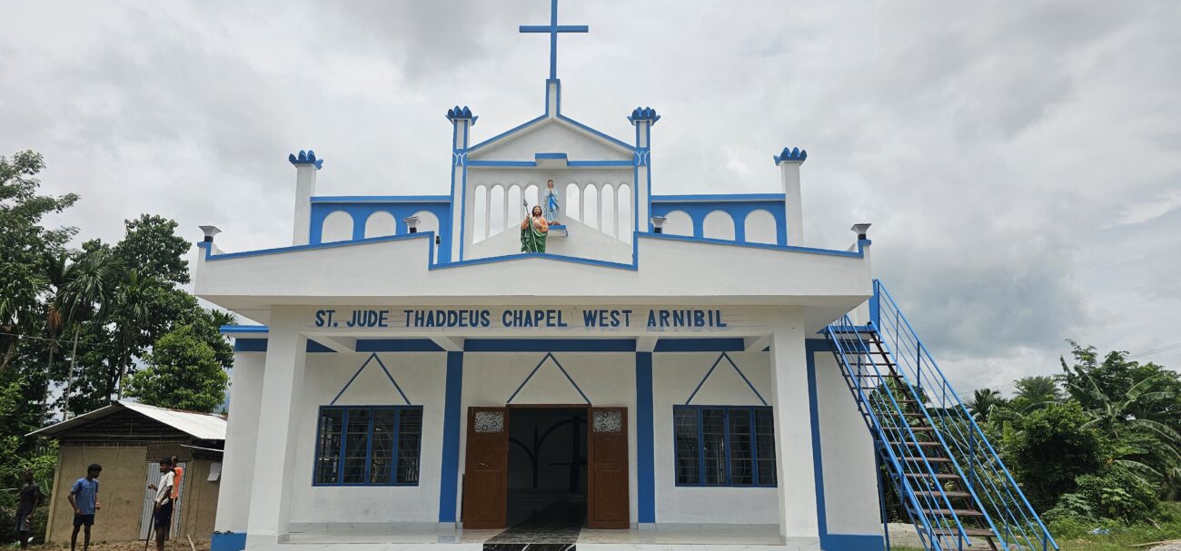 Salesian missionaries in the village of West Arnibil, located in Assam, India, completed the St. Jude Chapel thanks to donor support from Salesian Missions, the U.S. development arm of the Salesians of Don Bosco.