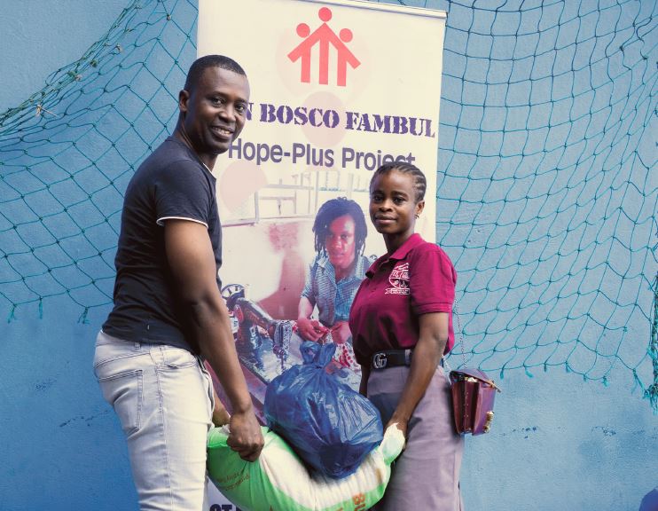 Young women with Don Bosco Fambul Girls Shelter Hope Plus Project, located in Freetown, Sierra Leone, received essential support including nutritional assistance, clothing and financial assistance.