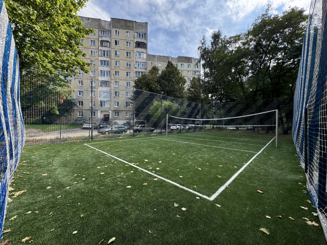 Salesian missionaries with the Salesian Lyceum in Lviv, Ukraine were able to use donor funding to install a volleyball pitch thanks to funding from Salesian Missions, the U.S. development arm of the Salesians of Don Bosco.