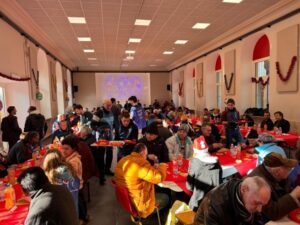 Salesians hosted a Christmas luncheon for people in need at the San Domenico Savio Hall in Valdocco, Italy.
