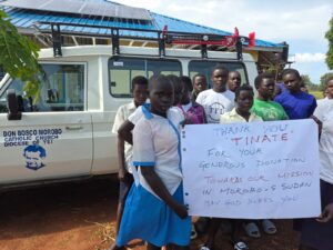Salesians with Don Bosco Morobo in South Sudan* have a new Toyota Land Cruiser to facilitate mission work thanks to donor funding from Salesian Missions