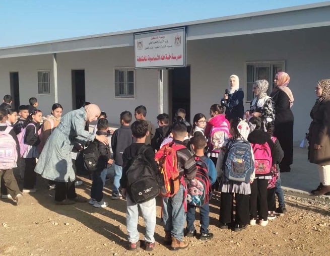 The Salesian School in Khallet Taha, a Palestinian* community in the South Hebron Hills in the West Bank, now has 40 students attending this new school.